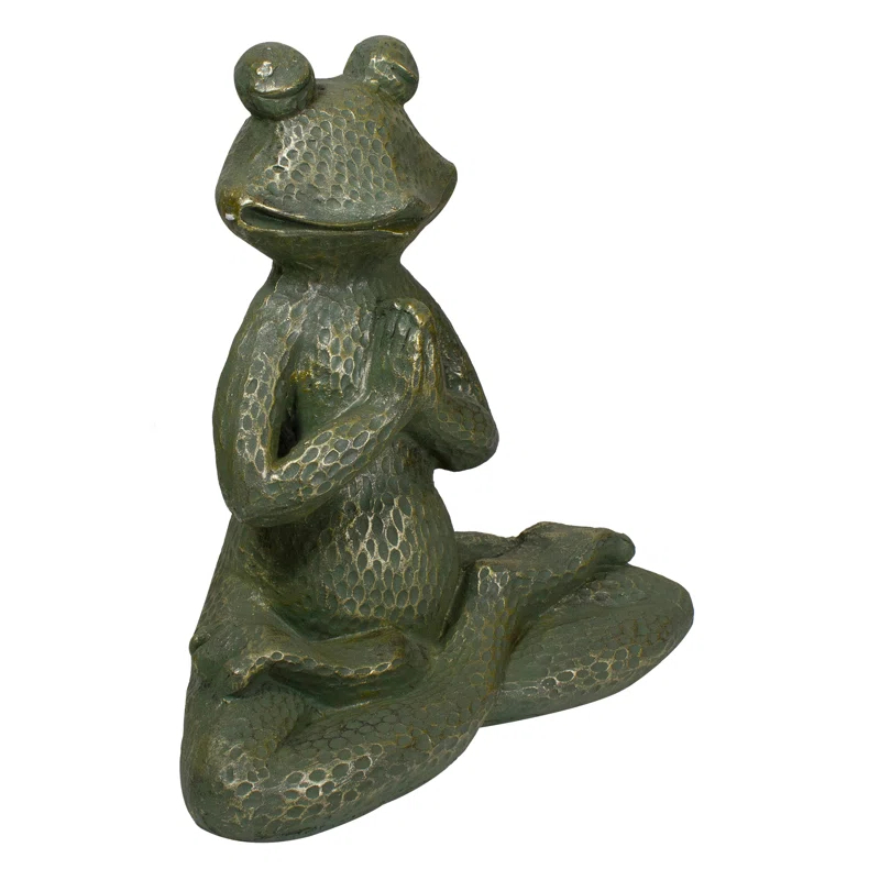 Northlight Seasonal 14" Gold Verdigris Yoga Frog Outdoor Garden Statue
