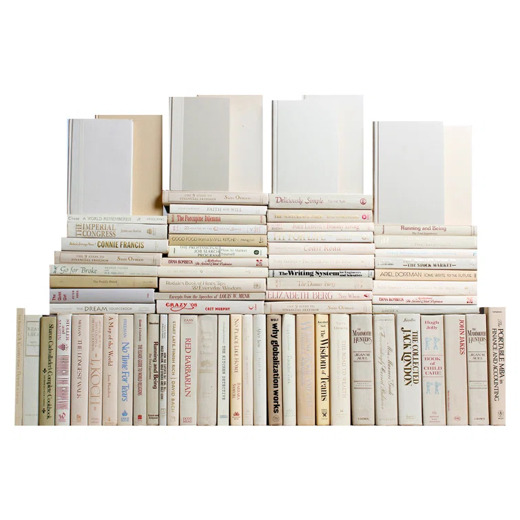 Off-White Modern Decorative Book Wall Set of 75
