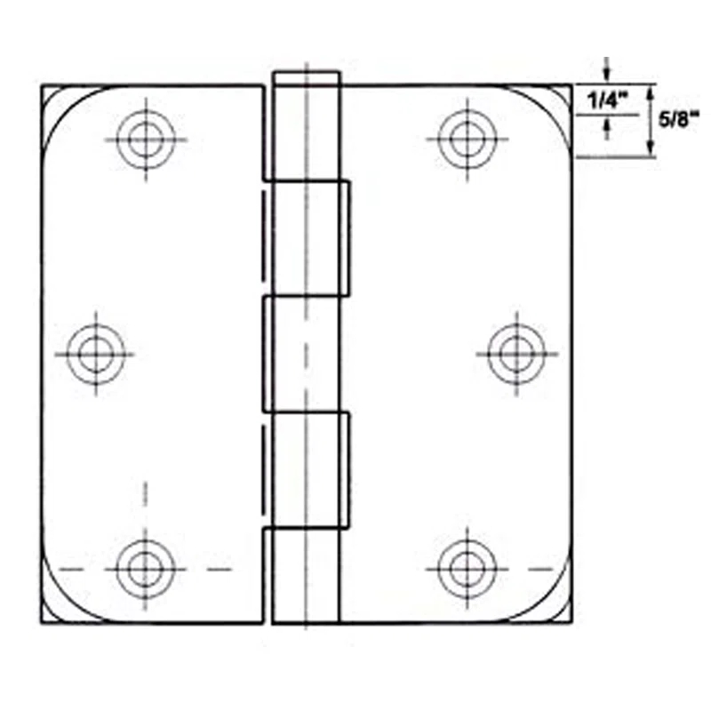 3.5" H x 3.5" W Removable Pin 12 Door Hinges (Set of 12)