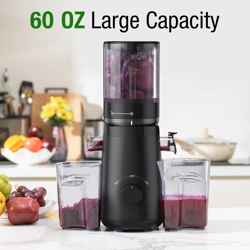 MODERN WALLS LLC Juicer Machines, Cold Press Juicer With 5.3" Extra Large Feed Chute Fit Whole Fruits & Vegetables Easy To Clean, High Juice Yield, BPA Free