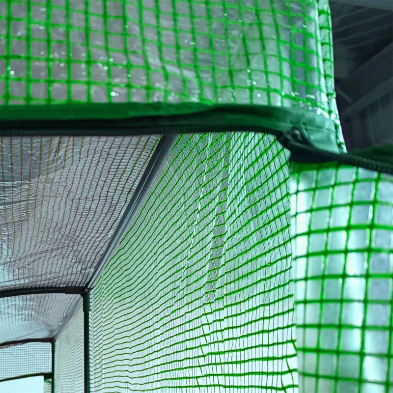 HLILish Outsunny 7' X 3' X 7' Lean To Greenhouse, Walk-In Green House, Plant Nursery With 2 Roll-Up Doors And Windows, PE Cover And 3 Wire Shelves