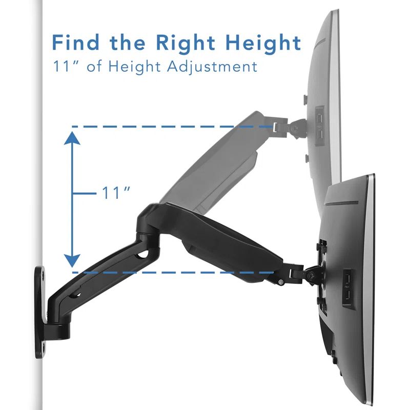 Mount-it Mount-It Wall Mount Monitor Arm, Full Motion Gas Spring Arm Fits 13 - 32 in Screens For Camper RV