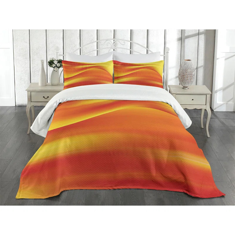 Ambesonne Ambesonne Orange Bedspread Abstract Digital