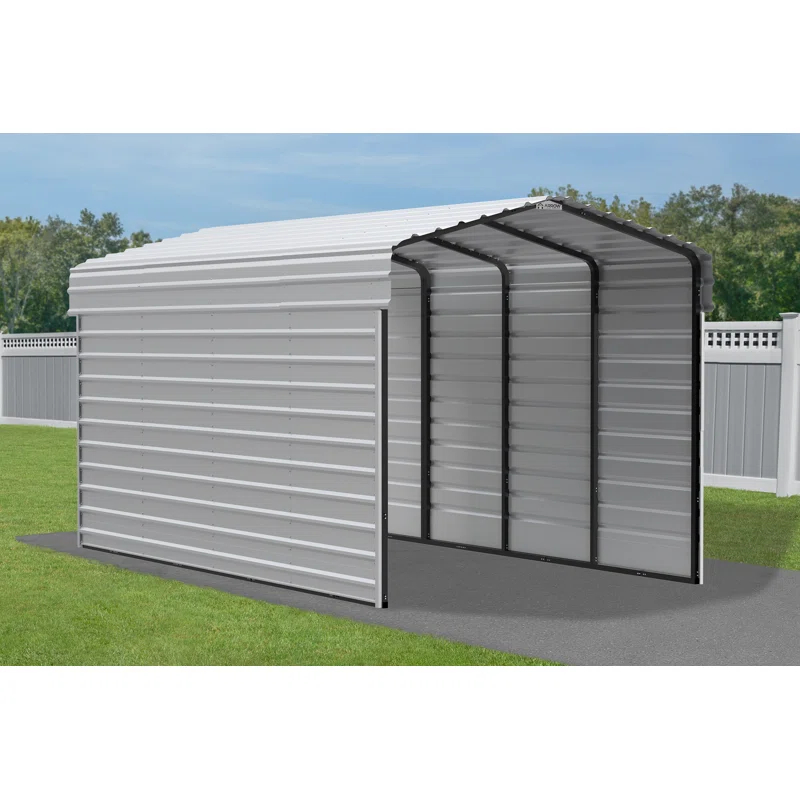 Arrow Arrow Steel Carport with 2 Side Wall Kits, 10x20x09