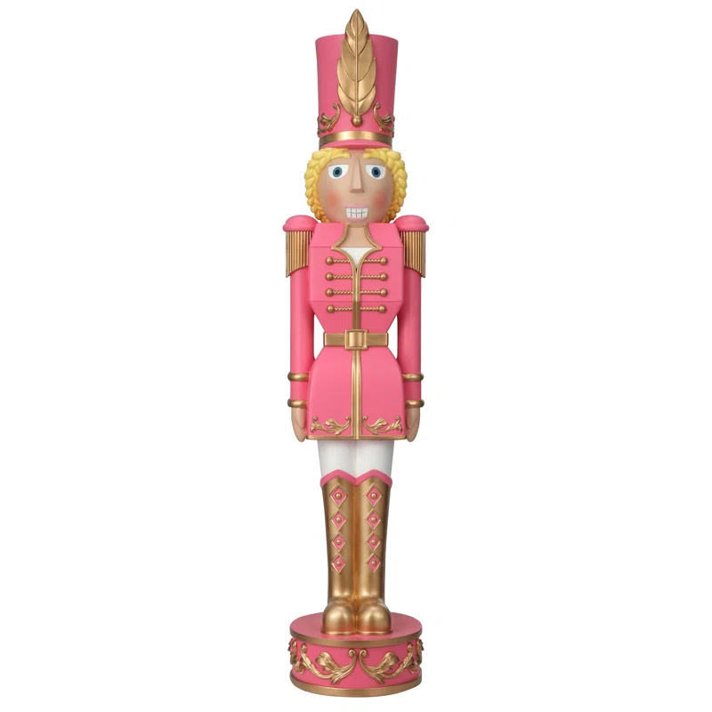 Haute Decor 37" Christmas Female Nutcracker Pink/Gold - Solid Resin Construction