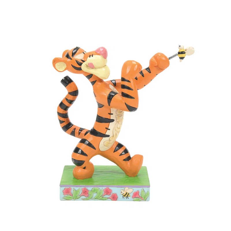 Jim Shore Disney Traditions Jim Shore Winnie the Pooh Tigger Fighting Bee Figurine 5.5in H