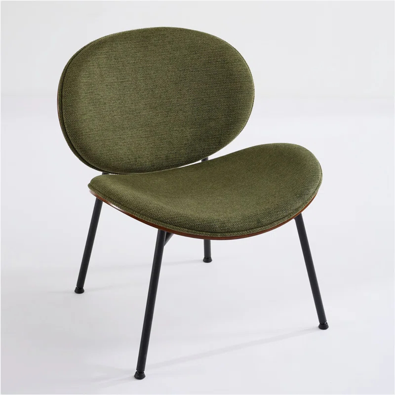 Farm on table Mid-Century Modern Chair Single Side Chair Tripod,bean paste pink fabric Lounge Chair in Walnut Finish Comfortable Backrest,Bean Paste Red color,SW1871PR