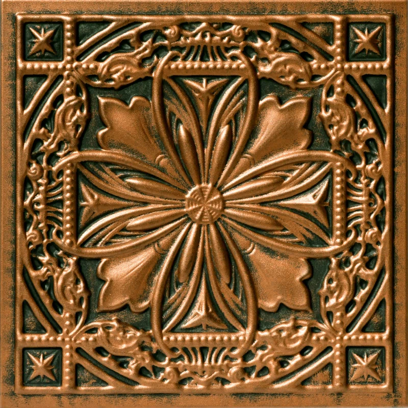 A La Maison Ceilings Lucas's Shield 19.63'' L x 19.63'' W Textured Polystyrene Glue Up Ceiling Tile (Set of 96)