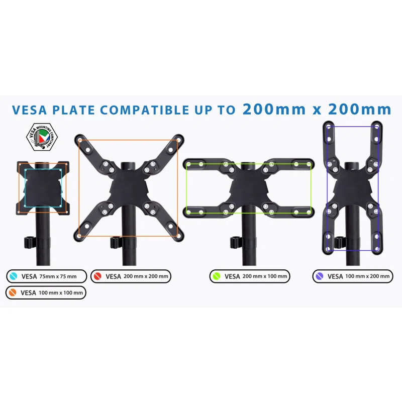 Mount-it Mount-It Monitor Mount & TV Desk Mount | Heavy-Duty Height & Tilt Adjustable Monitor Stand | Black