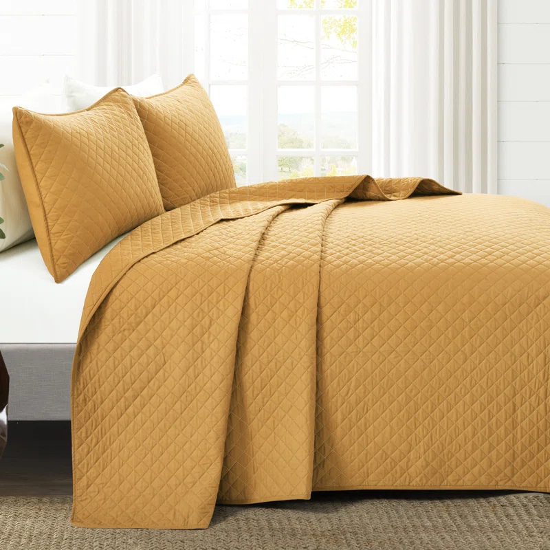Lush Decor Ava Diamond Standard Cotton Modern & Contemporary Quilt Set