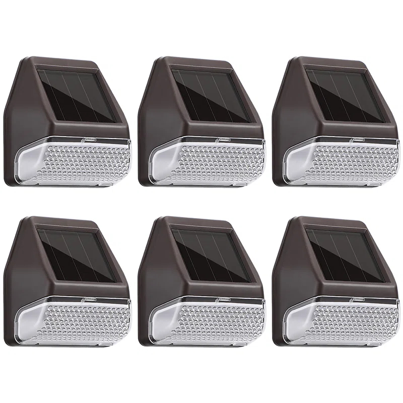 Low Voltage Integrated LED Solar Deck Lights Dusk to Dawn for Fence Stairs Waterproof (Set of 6)