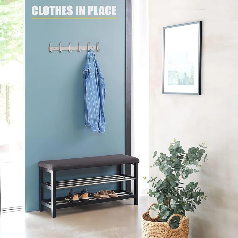 MAXAYA Coat Rack Wall Mount With 6 Double Hooks For Hang...