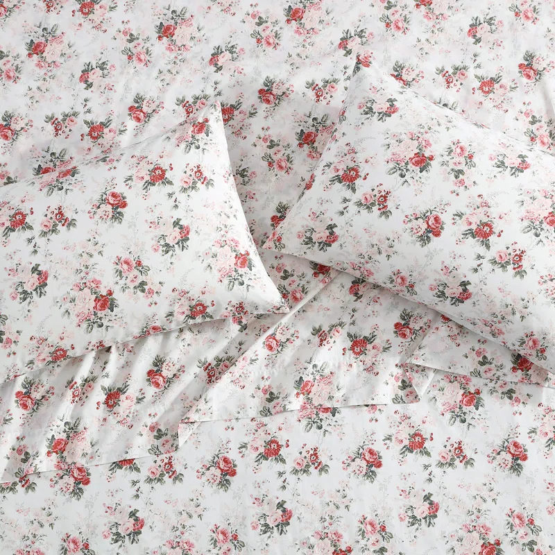 Laura Ashley Laura Ashley Printed Cotton Percale Sheet Set