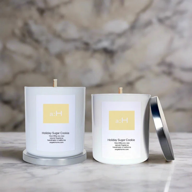 A:H Holiday Sugar Cookie Scented Tumbler Candle with Glass Holder