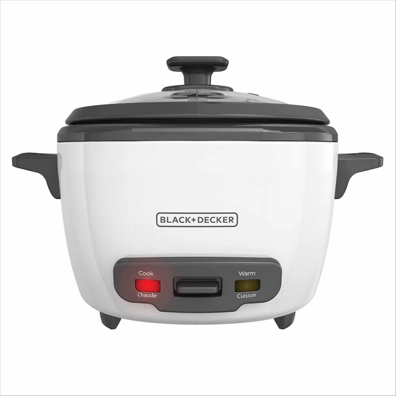 BLACK+DECKER BLACK+DECKER, Rice Cooker, Uncooked Rice, Steaming Basket, Removable Non-Stick Bowl, One Touch