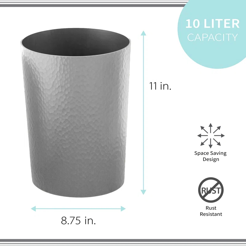 Bath Bliss Plastic Open Waste Basket (Set of 4)