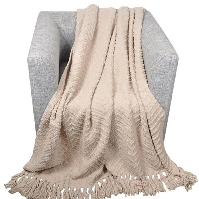 Battilo Home Throw Blanket for Couch, Super Soft Cozy Warm Throws for Twin Bed, Knit Woven Chenille Blanket Versatile for Sofa Bedroom Home Decor