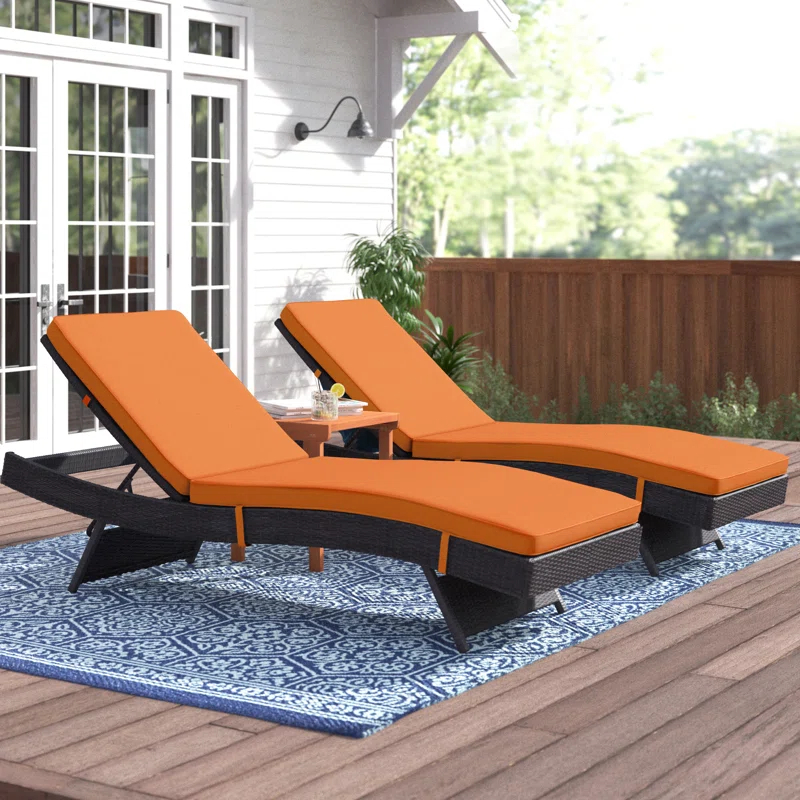 Modway Gather Synthetic Rattan Weave Outdoor Chaise Lounges by Modway (Set of 2)