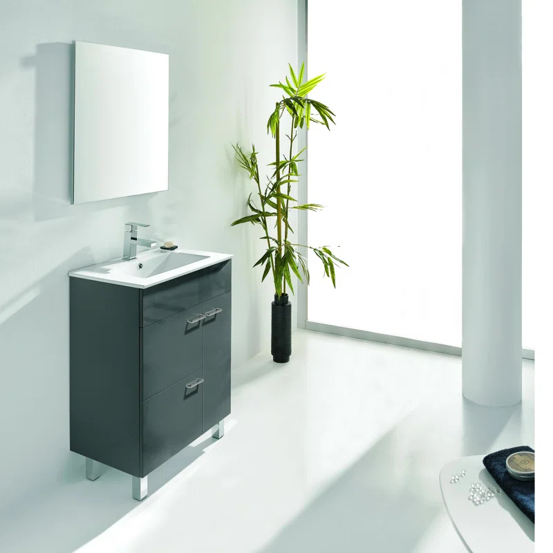 WS Bath Collections Elegance 31.5'' Single Bathroom Vanity with Ceramic Top with Mirror