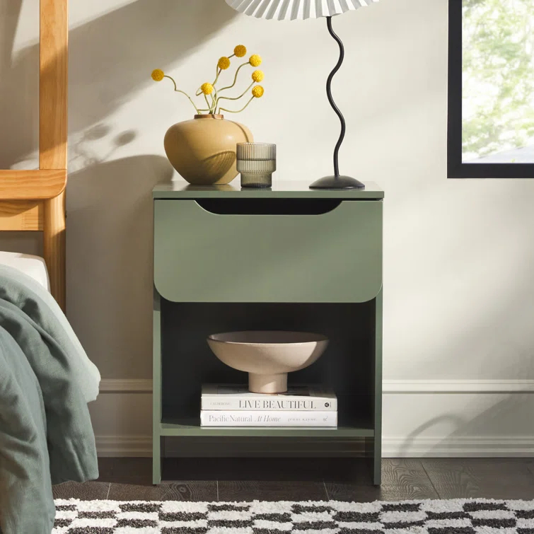 Ebern Designs Jaqualine 1-Drawer Nightstand with Storage Cubby