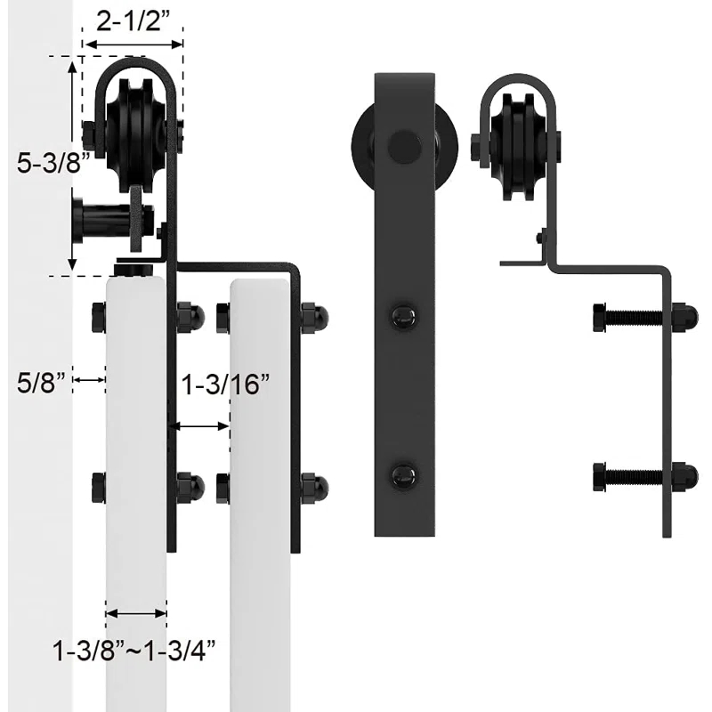 Lazio LAZ Single Bypass Double Door Barn Door Hardware Kit