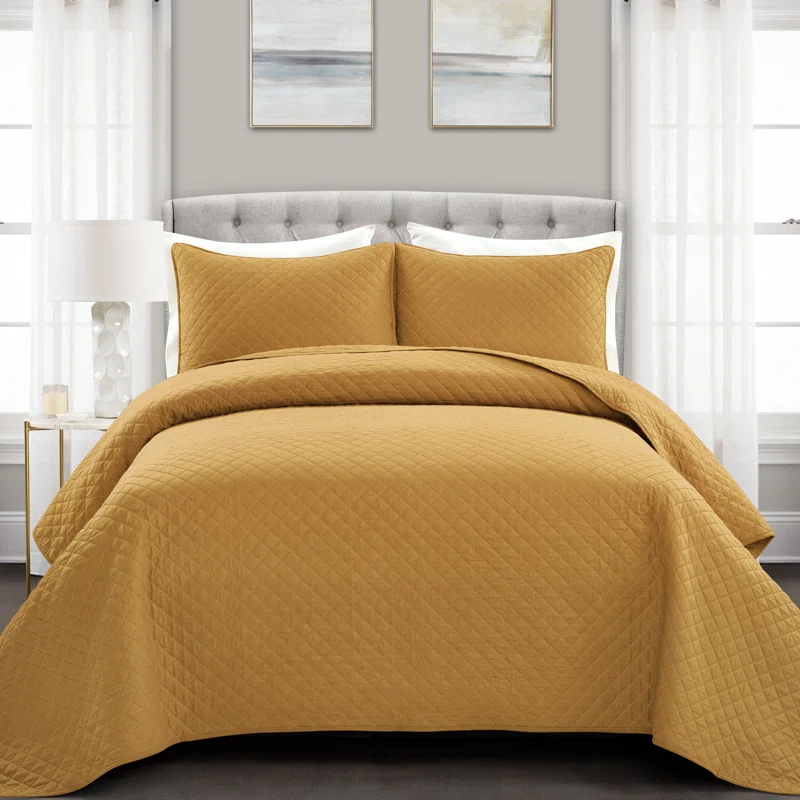 Lush Decor Ava Diamond Standard Cotton Modern & Contemporary Quilt Set