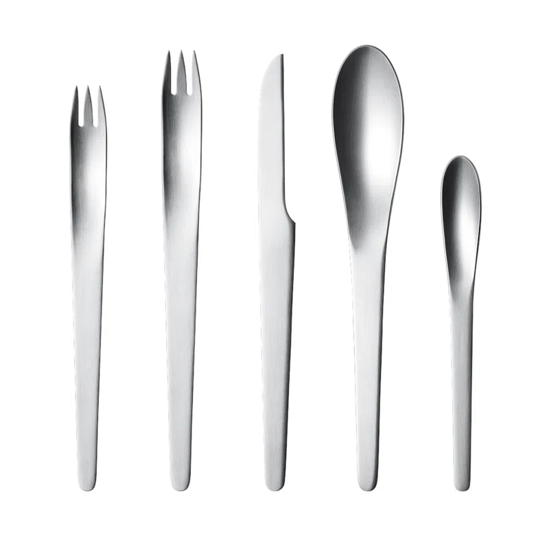 Georg Jensen Arne Jacobson 5 Piece Flatware Set, Service for 1 & Reviews | Wayfair