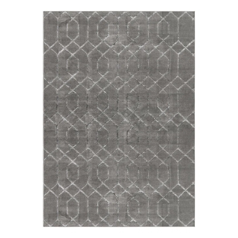 Marilyn Monroe Glam Geometric Gray Silver Area Rug