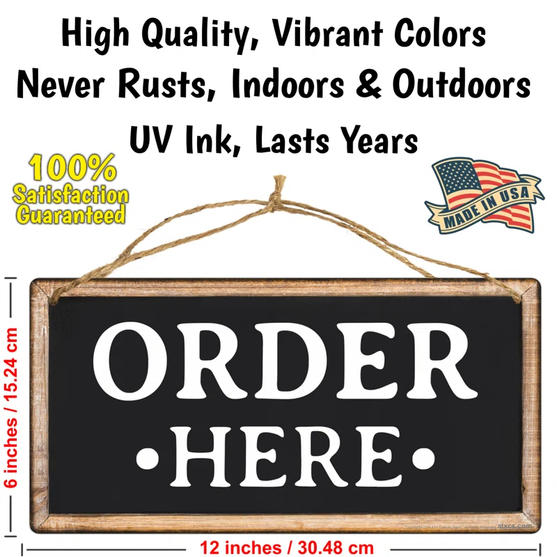 2 Piece Order Here and Pick up Here Sign Set