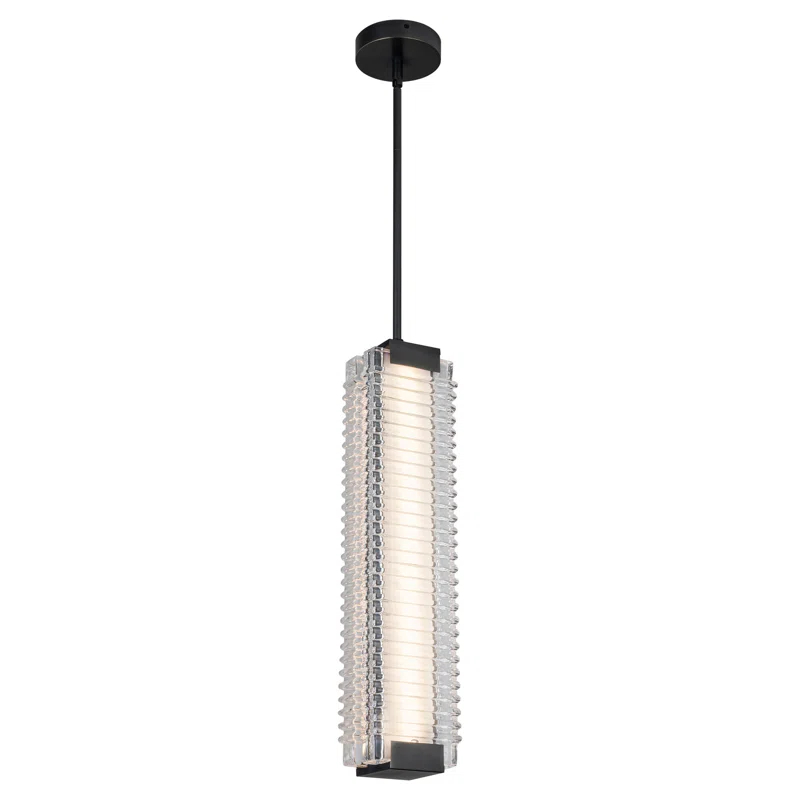 Alai Ribbed Glass LED Pendant