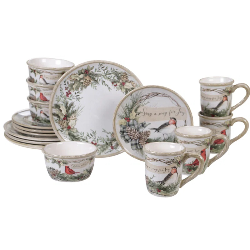 Certified International Certified International Holly And Ivy 16Pc Dinnerware Set