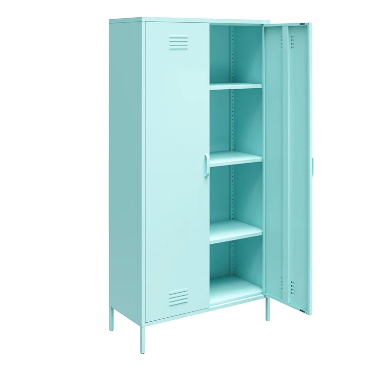 Novogratz Cache 2 Door Tall Metal Locker Style Storage Cabinet