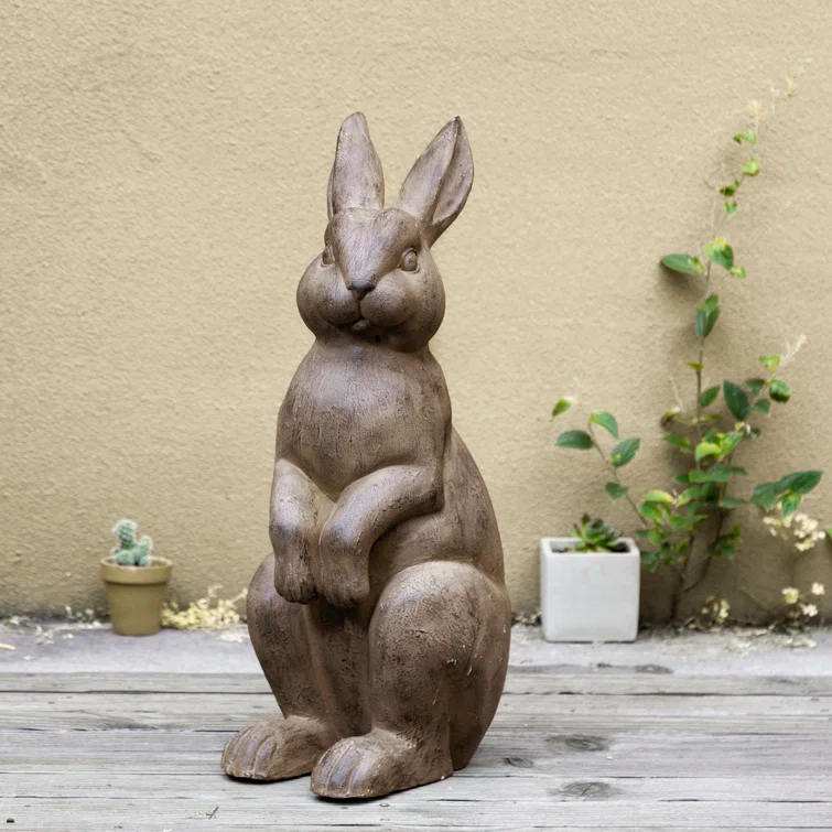 Trinx Zachary MGO Standing Rabbit Garden Statue
