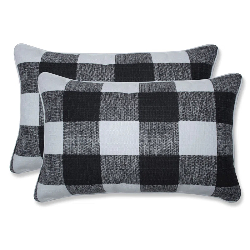Pillow Perfect Anderson Plaid Indoor/Outdoor Throw Pillow (Set of 2)