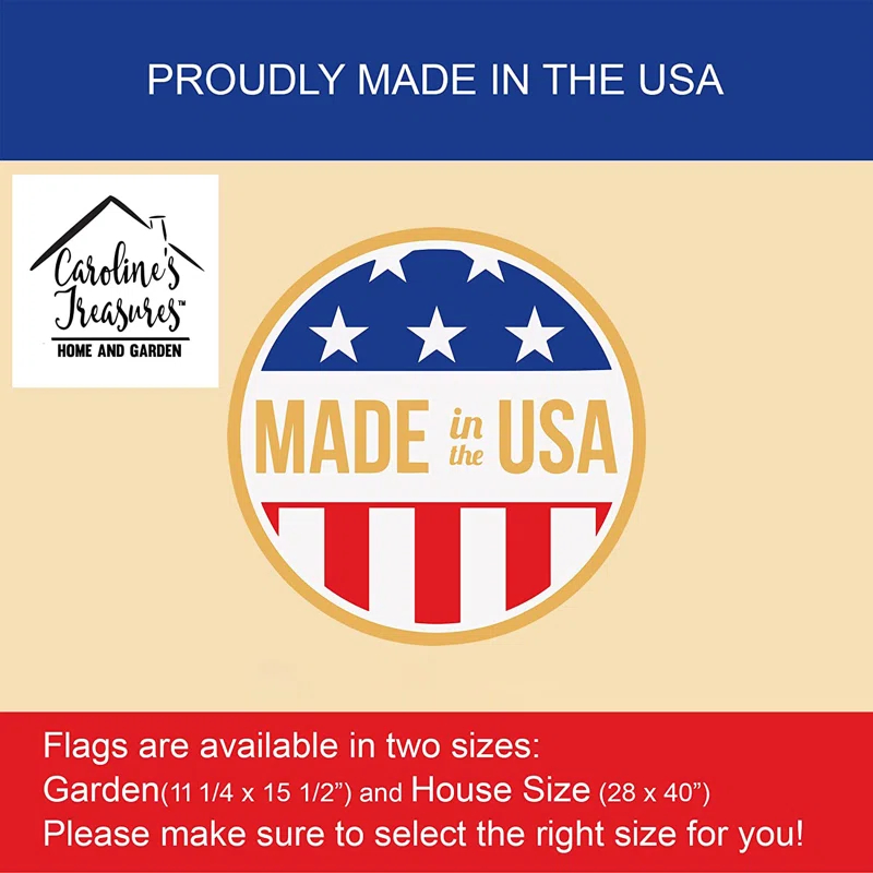 Caroline's Treasures Double Sided 15.5'' H x 11.25'' W Polyester Mardi Gras Garden Flag