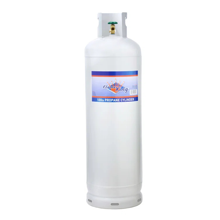 Flame King Flame King 100LB Empty Steel Propane Tank Cylinder with POL Valve and Collar, White