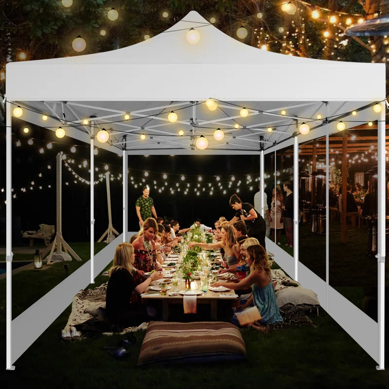 Cobizi 10x20 Canopy Tent, Heavy Duty Pop up Canopy with Sidewalls, Waterproof Easy Setup Canopy with Mosquito Netting, Outdoor Instant Screen Tents for Parties, Wedding, Backyard with Carry Bag