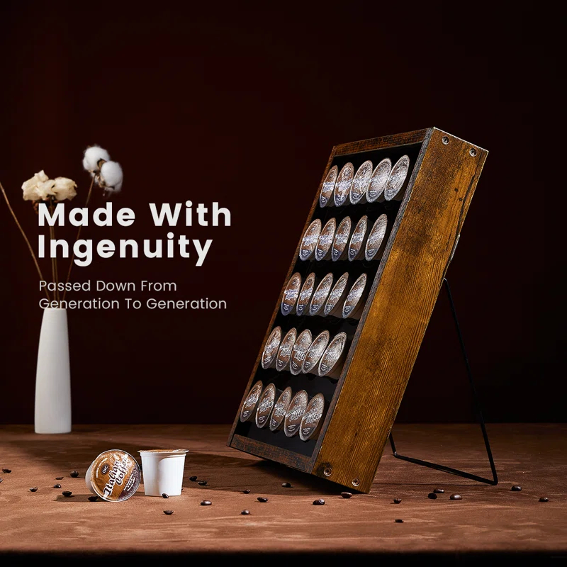 TOBILI K Cup Holder Wooden K Cup Coffee Pods Holders Holds 25 Pods