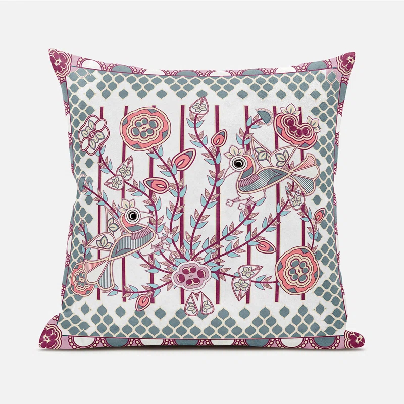 Floral Indoor/Outdoor Reversible Throw Pillow