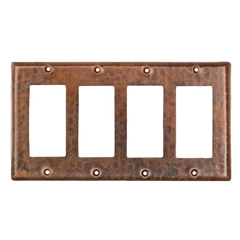 Premier Copper Products Copper Switchplate Quadruple Ground Fault/Rocker Cover GFI