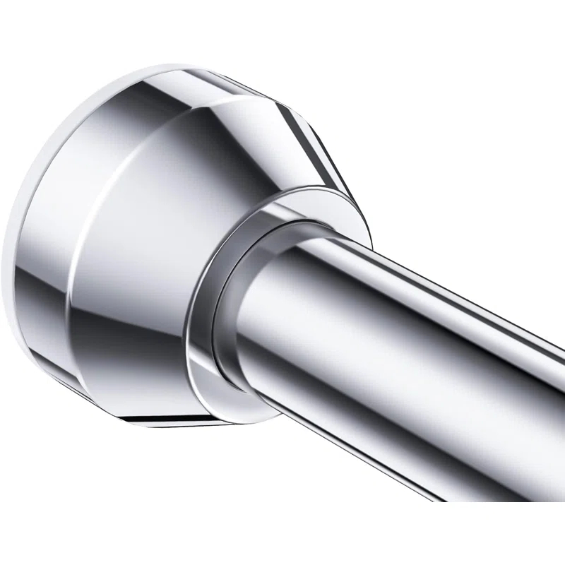 OUMIKEJI Shower Curtain Rod, 27-76 Inch Adjustable Tension Spring, Shower Curtain Rod Tension, Premium Stainless Steel, Anti-Slip, No Drilling, No Rust, For Bathroom, Silver