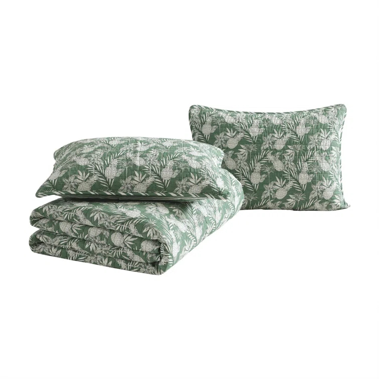 Tommy Bahama Home Pineapple Venture Tropical Cotton Floral Quilt Set