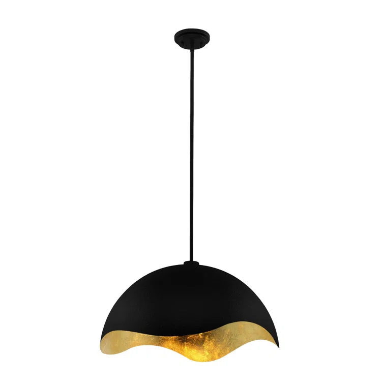 George Kovacs by Minka George Kovacs Eclos 23" Wide 1 Light Pendant In Sand Coal W/Gold Leaf Finish