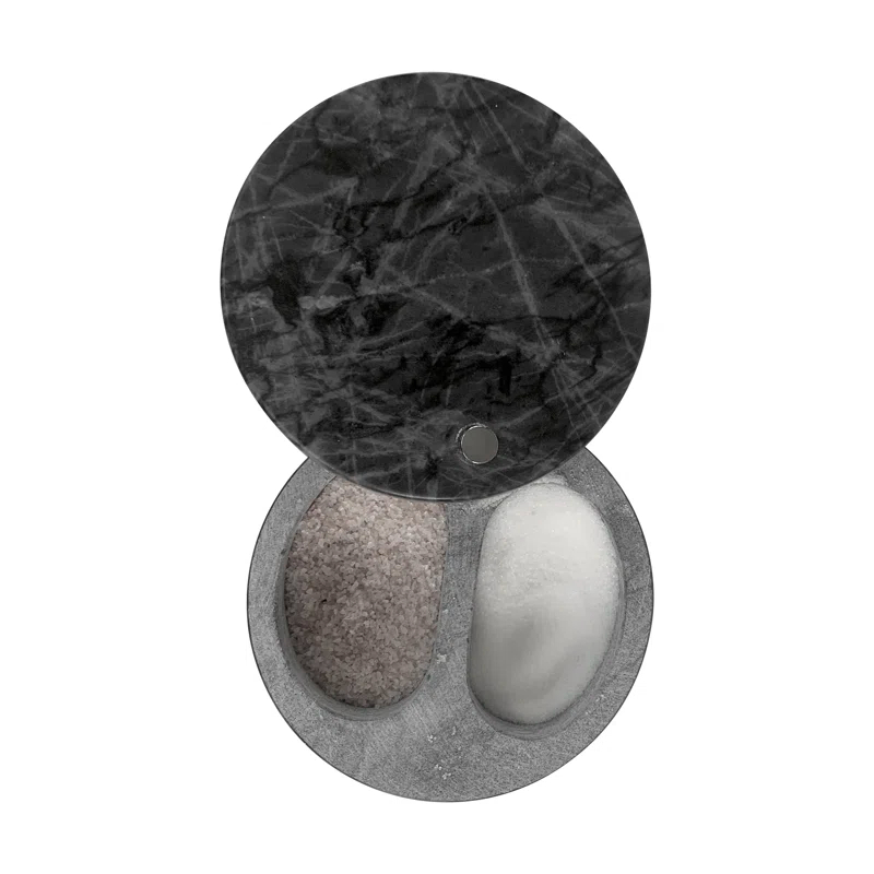Fox Run Brands Fox Run Marble Double Salt Cellar, Black