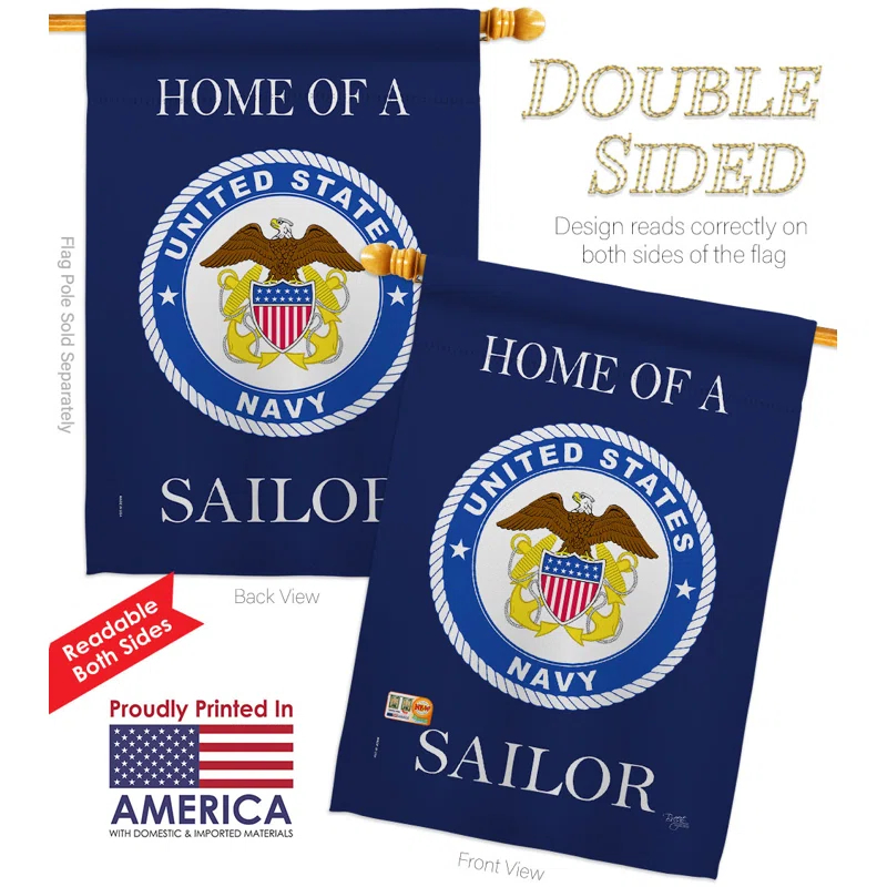 Breeze Decor Double Sided 40'' H x 28'' W Polyester House Flag