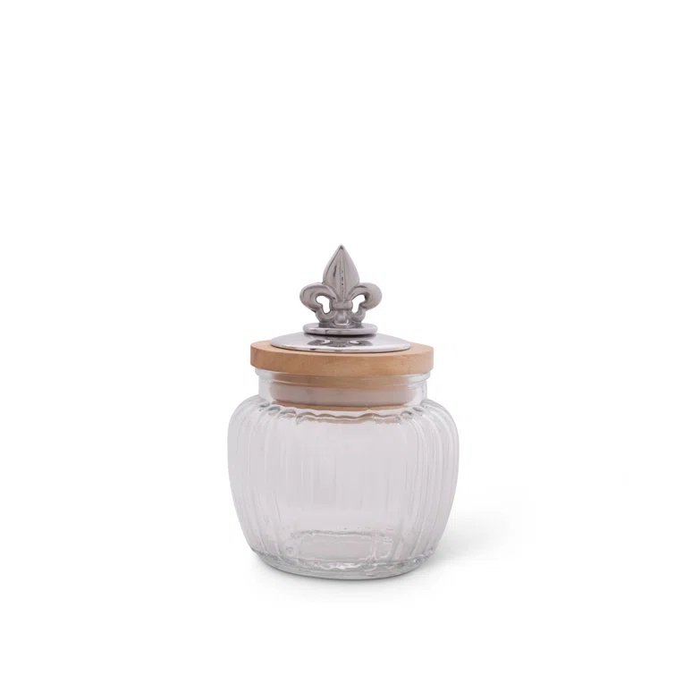 Arthur Court Designs Fleur De Lis Glass Jar