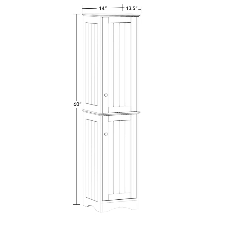 RiverRidge Home RiverRidge Ashland Two-Door Tall Bathroom Storage Cabinet and Linen Organizer with Adjustable Shelves - White