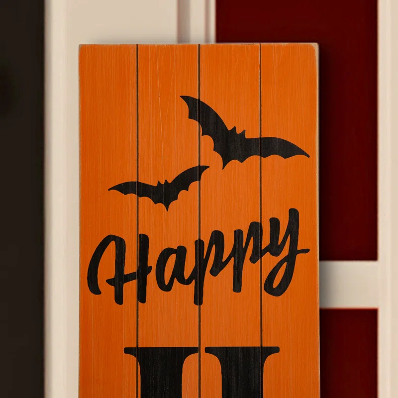 Jetlink Crafts Happy Halloween 5 Foot Wooden Porch Sign