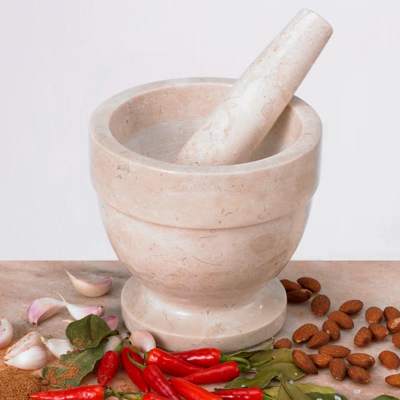 Creative Home Marble Mortar And Pestle Set