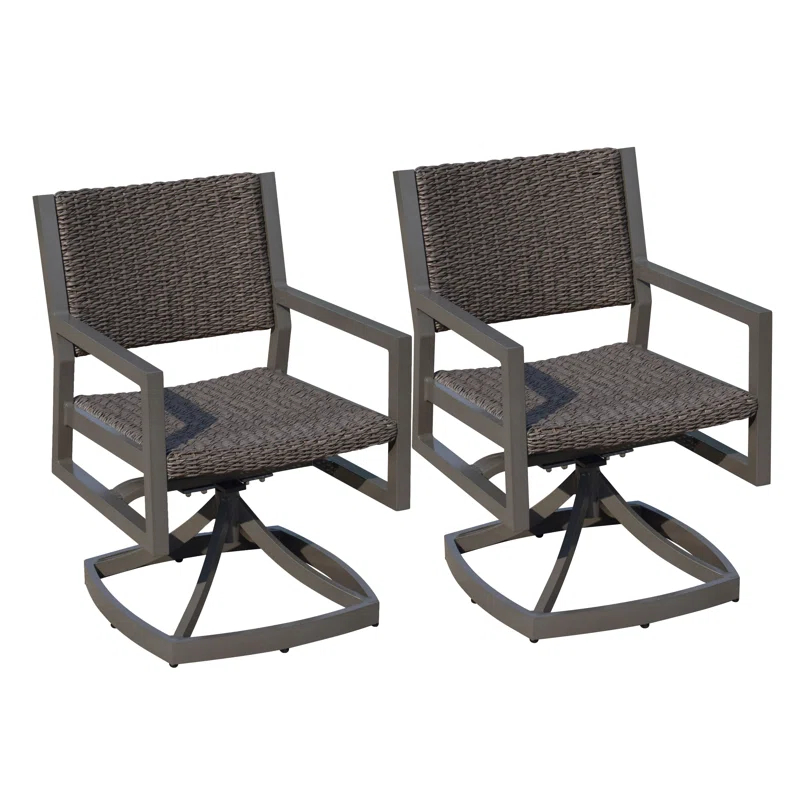 Courtyard Casual Furniture Outdoor Dining Armchair with Cushion (Set of 2)